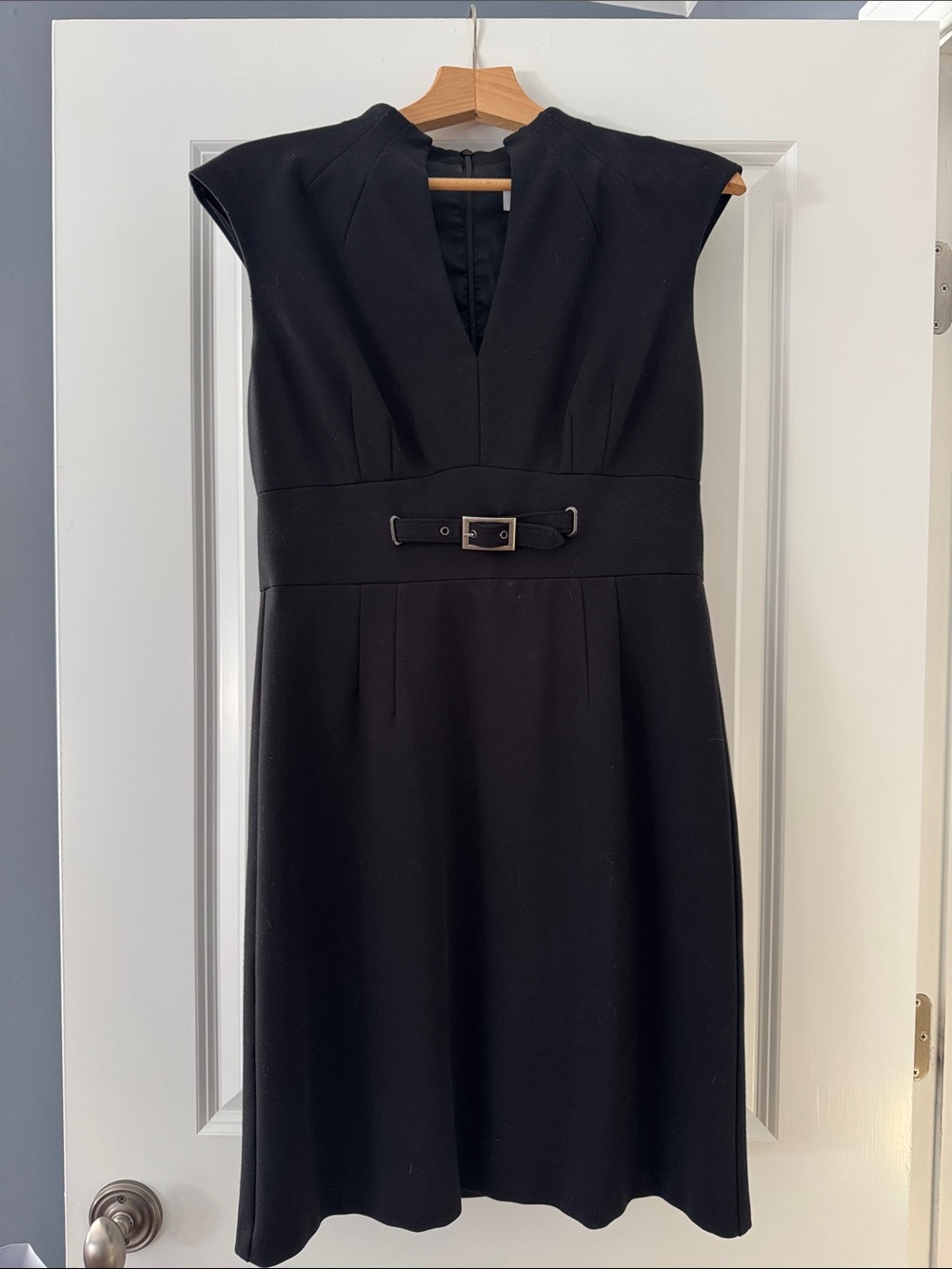 Trina Turk Black Midi Sheath Dress with Belt